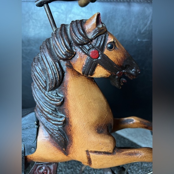 Rare Vintage Victorian 17” x15” Wood & Cast iron Horse Children’s Toy - Picture 7 of 11
